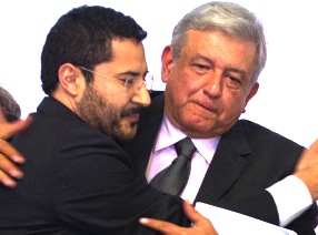 Andrés Manuel López Obrador y Martí Batres, jerarcas nacionales del MORENA. Protección descarada al cacique paranoico Gonzalo Yáñez.